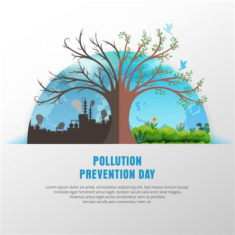 national pollution control day design background vector world