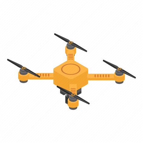 business cartoon control drone isometric technology yellow icon   iconfinder