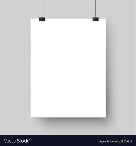 blank white poster template affiche paper sheet vector image