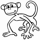 Monkey Outline Simple Clipart Clip sketch template