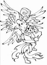 Angemon Lineart Digimon sketch template