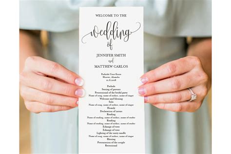 wedding program template  card making design bundles