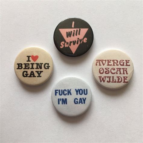 set of 4 lgbt gay pride button badges pink triangle avenge etsy