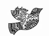 Shalom Peace Zentangle Dove Redbubble sketch template