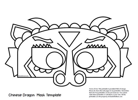 chinese dragon mask printable coloring activity jdaniels mom