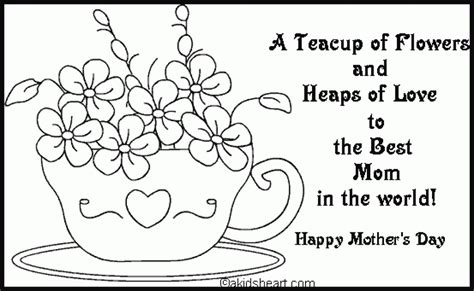 mothers day kids coloring pages printable
