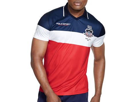 lyst polo ralph lauren polo sport usa color blocked jersey polo shirt  red  men