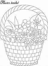 Flower Coloring Basket Pages Pot Flowers Drawing Kids Colouring Printable Sketch Clipart Print Decorative Pots Colour Color May Pdf Worksheet sketch template