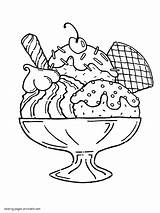 Ice Cream Coloring Pages Printable Large Food Print Kids Cute Sundae Sheets Color Portion Cones sketch template