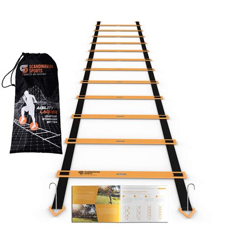 scandinavian sports agility ladder  adjustable rungs  feet