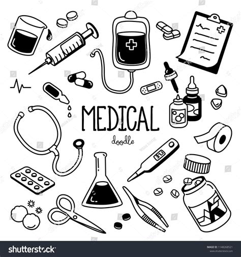 medical doodlehand drawing styles  midical  health care items