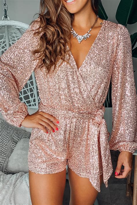 champagne sequin romper rompers saved   dress