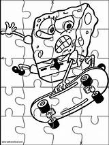 Spongebob Puzzles Jigsaw Printable Kids Cut Puzzle Coloring Pages Games Activities Crafts sketch template
