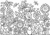 Flowers Coloring Pages Frog Kids Printable sketch template