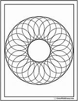 Geometric Coloring Shapes Pages Printable Circle Shape Adult Print Wreath Color Circles Colorwithfuzzy Designs Getdrawings Circular Customize Getcolorings sketch template