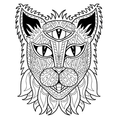 cat coloring page adult coloring  anti stress coloring etsy