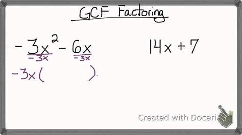gcf factoring youtube
