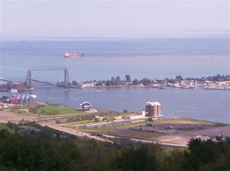 Duluth Mn Aerial Lift Bridge And Duluth Harbor Photo Picture Image