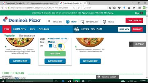 dominos  order youtube