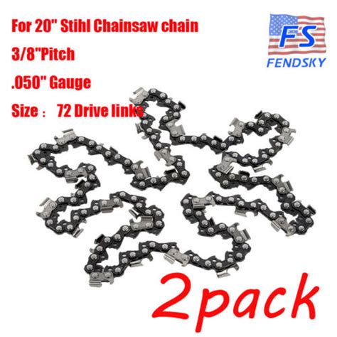 2 Pack 20 For Husqvarna Chainsaw Chain 455 Rancher 450 460 3 8 050