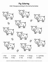 Number Color Pigs Planerium Login Coloring Pages Worksheets Animals sketch template
