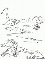 Wyspa Kolorowanka Kolorowanki Colorkid Ilha Isola Insel Unbewohnte Bezludna Deshabitada Uninhabited Pirates Piratas Piraten Disabitata Inhabitée île sketch template