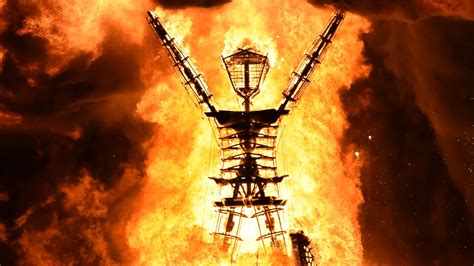 burning man 2019 watch the man burn in spectacular display