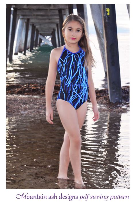 jordyn swimsuit sewing pattern  girls sizes   halter neck etsy