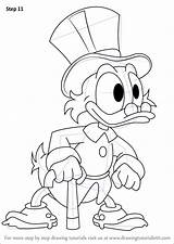 Ducktales Scrooge Mcduck Draw Drawingtutorials101 sketch template