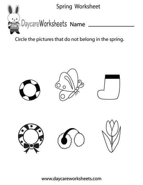 printable spring worksheet  preschool