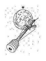 Space Coloring Station Pages sketch template