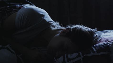 Photo Of Woman Sleeping In Bed At Night In Dark Bedroom 60 Off
