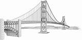 Bridge Sketch Gate Golden Beam Suspension Sketches Vector Paintingvalley Clipart sketch template