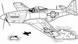 Coloring Mustang Aircraft sketch template