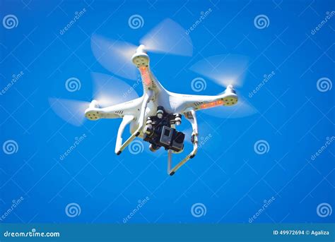 dji phantom  quadcopter drone  flight  gopro camera editorial stock image image