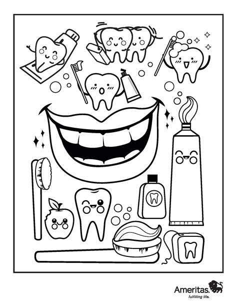 dentist coloring book page habitos de higiene personal escuela de