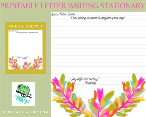 letter writing stationary regalitos  ti gift shop