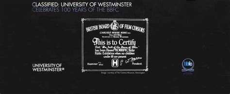 the bbfc and university of westminster celebrate 100 years of cinematic history british board