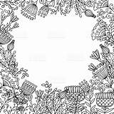 Frame Coloring Flower Pages Doodle Flowers Convert Drawing Getcolorings Freehand Getdrawings Vector Illustration sketch template