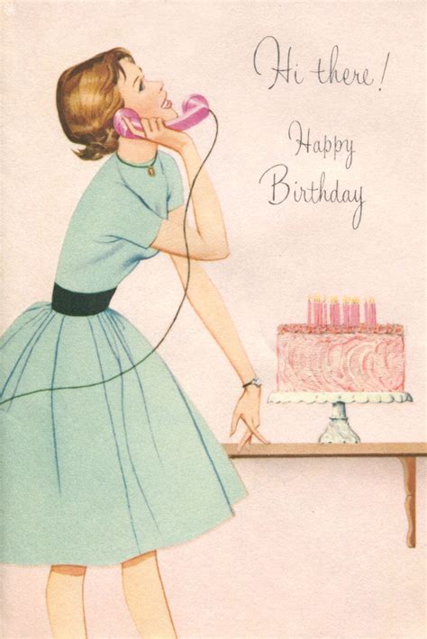 Happy Birthday Greeting Card 1950s Vintage Birthday Cards Happy