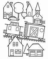 Coloring Town Pages Christmas Toys Train Printable Sheet Trains Toy Kids Children Colouring Fun Sheets Shopping Color City Popular Honkingdonkey sketch template