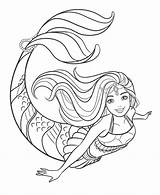 Coloring Mermaid Youloveit sketch template