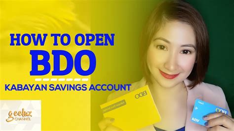 open bdo kabayan savings account youtube