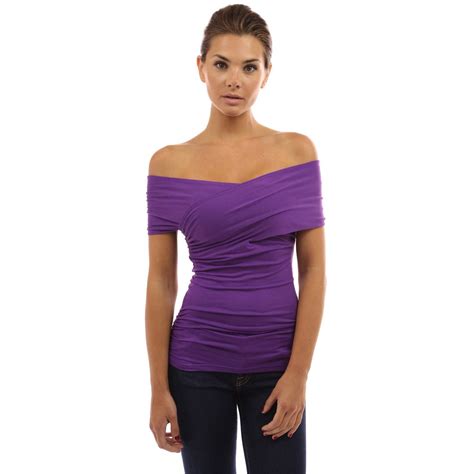 Womens Ladies V Neck Off Shoulder Top Blouse Going Out