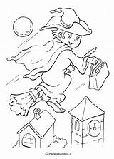 Befana Witch Colorare Broom Colouring A4 Bruxas Pianetabambini Balai Sorcière Scrivi Coloriages sketch template