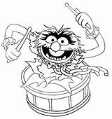 Muppet Muppets Coloring Animal Pages Drawing Show Babies Christmas Printable Carol Drum Drumming Drums Kids Sheets Wanted Most Colouring Drawings sketch template