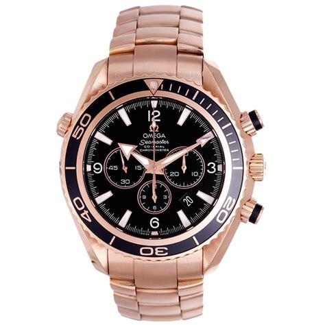 omega rose gold seamaster planet ocean chronograph xl  stdibs