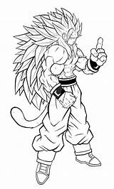 Goku Coloring Super Saiyan Pages Dragon Ball Library Anime sketch template