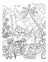 Ausmalbilder Selva Dschungeltiere Malvorlagen Waterfall Tieren Preaching sketch template