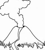 Volcano Coloring Magma Eruption Pages Printable Colouring Volcanoes Color Kids Drawings Dinosaur sketch template